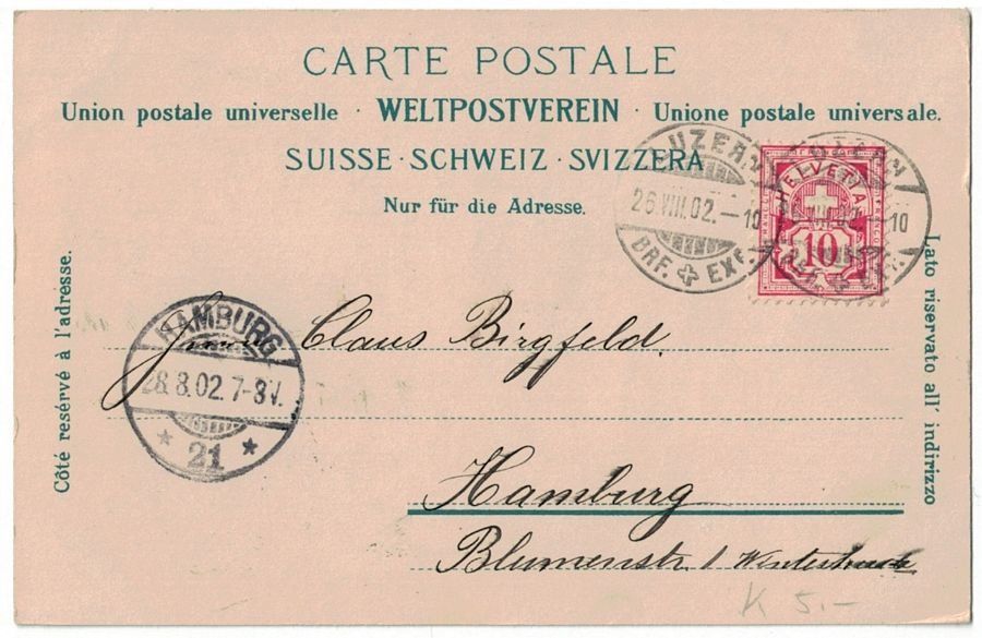 Cartoline postali: Grindelwald, Bergpanorama, gelaufen 1902 – Usato da Frauenfeld venduto da POML 1