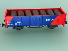 SBB CFF CARGO tombereau E chargé avec rouleaux fils de fer