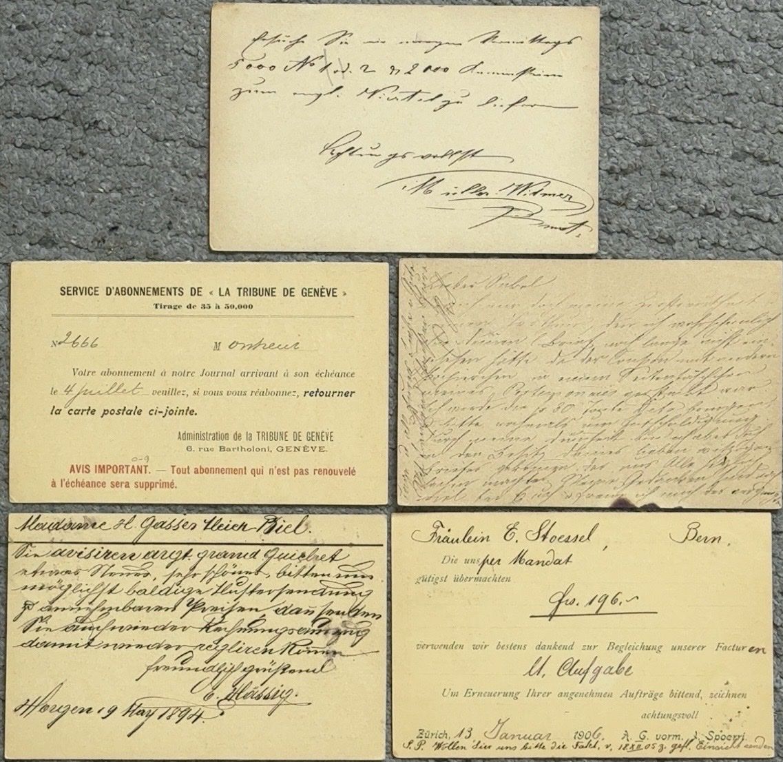 Cartes postales: 5 Postkarten, gebraucht, verschiedene Orte – D'occasion à birsfelden par tim0444 1
