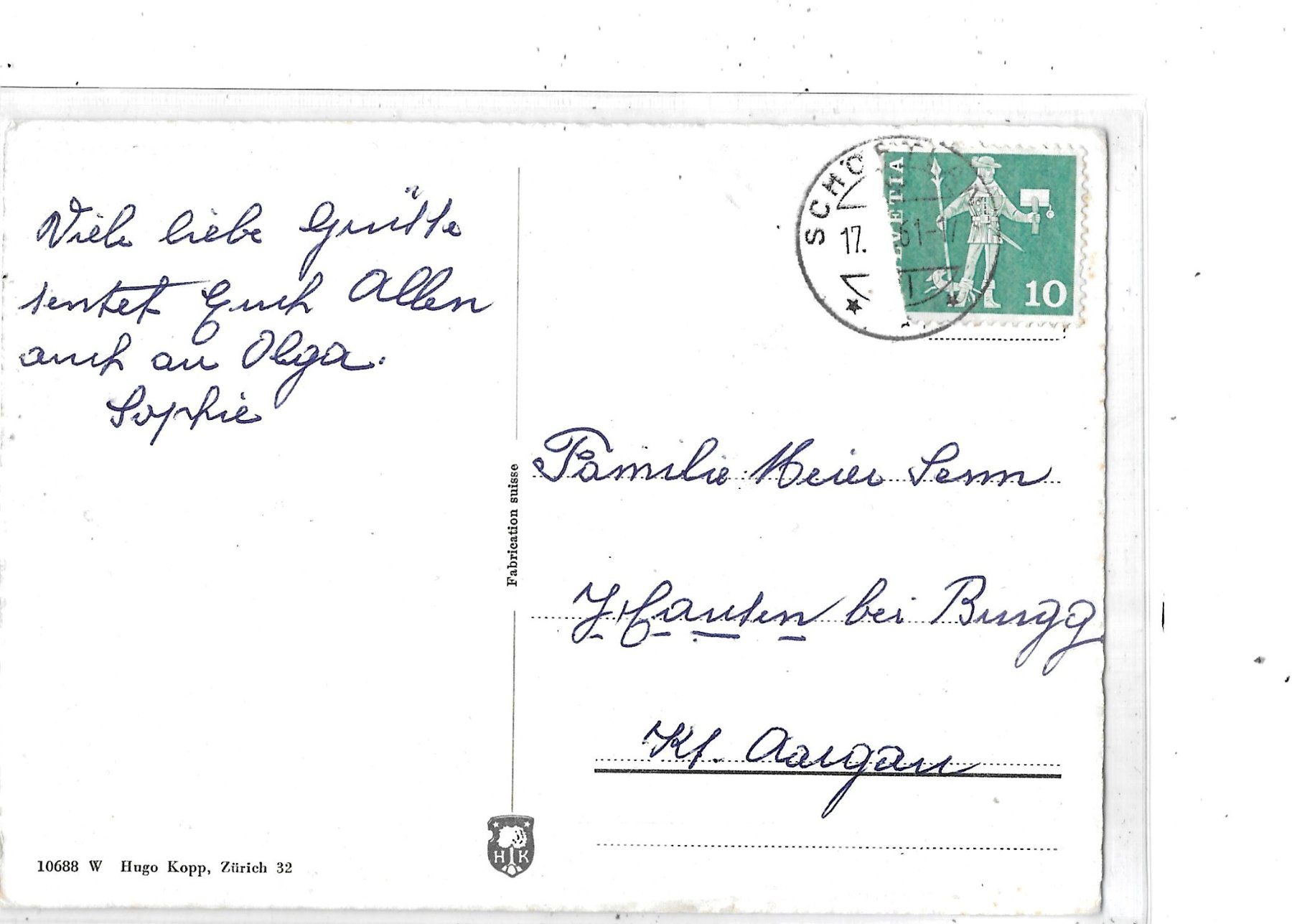 Cartoline postali: AG Schöftland – Usato da Schocherswil venduto da Wilare 1