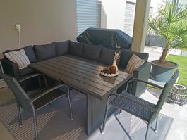 Grosse Garten Lounge Sitzgruppe mit Tisch, Polster