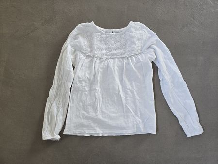Vertbaudet Mädchen Bluse, Grösse 138, creme-farbig