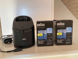 Braun Reinigungsstation mit 2 Doppelpack Kartuschen