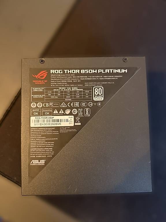 Elektronikbauteil: ASUS ROG Thor 850W Platinum Netzteil  vollmodular – Gebraucht aus Böckten von Spleanify 1