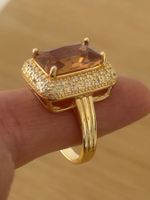 Luxus Elegante Gr.19/9 Ring Farbe: Gold zirkonia