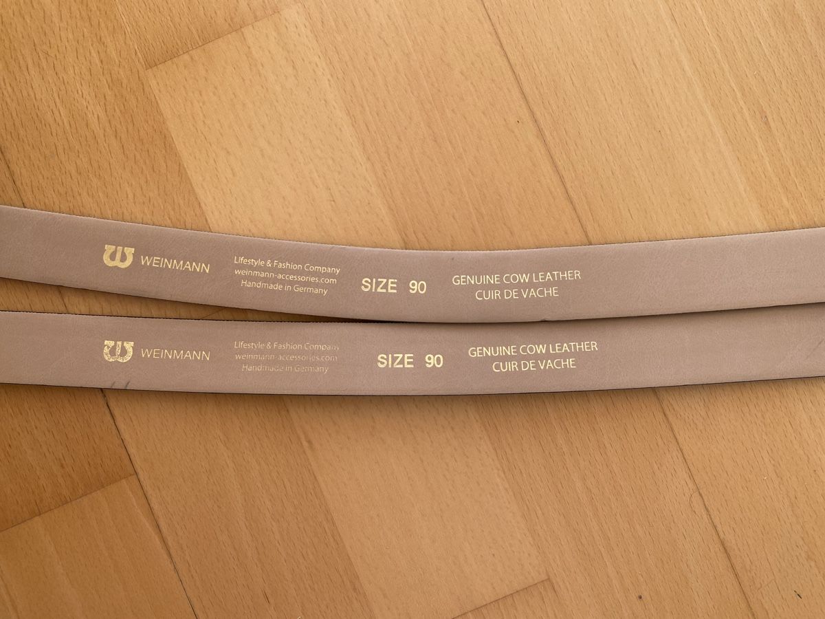 Ceintures: Two leather Weinmann Belts Black&Navy Blue, Size 90 – D'occasion à Zürich par zoe_9fnt 1
