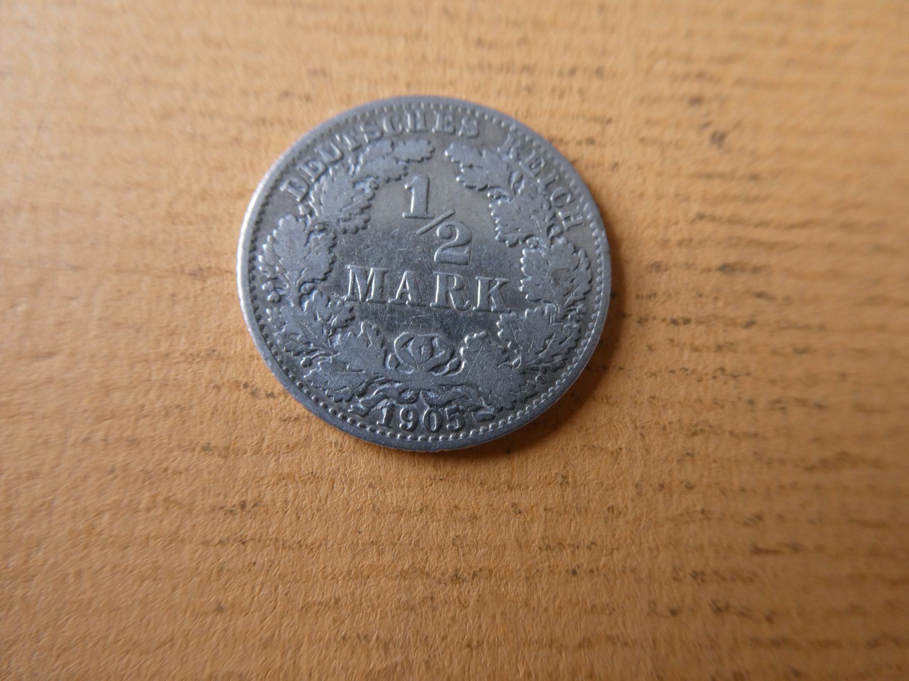 Alle Münzen: Dt. Reich 1905 A, 1/2 Silbermark – Gebraucht aus Hinterforst von Rohusri