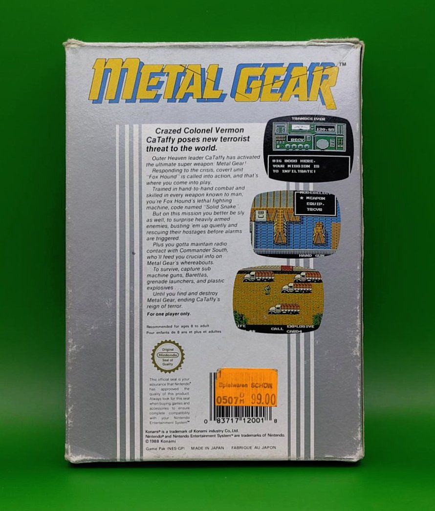 Nintendo Giochi: Metal Gear NES - Konami PAL-B EEC – Usato da Birwinken venduto da GTOrg 1