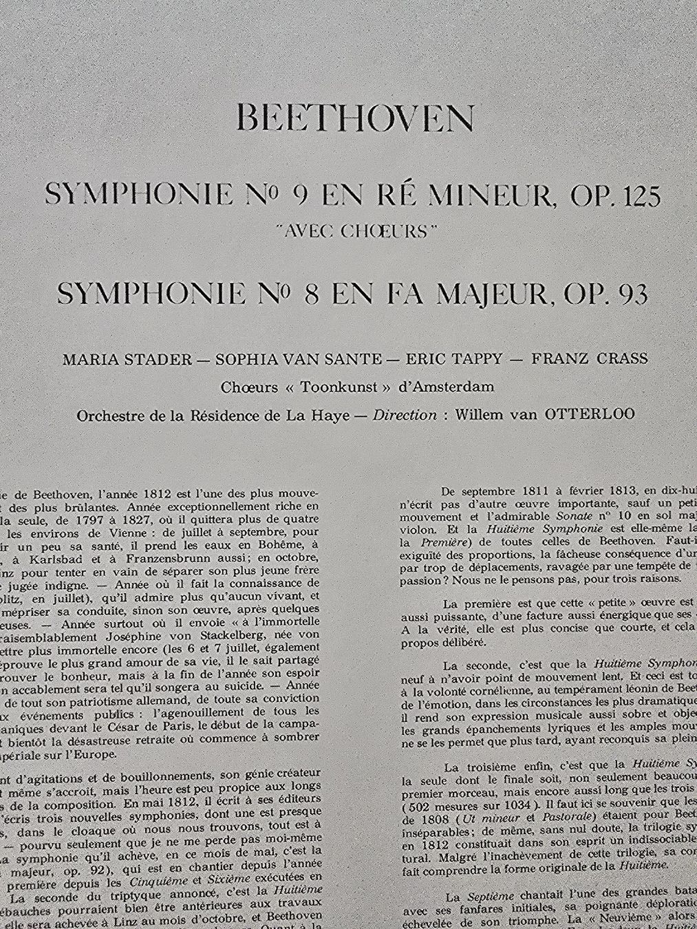 Dischi in vinile: Beethoven symphonie 9 Maria Stader – Usato da Hedingen venduto da mickway 1