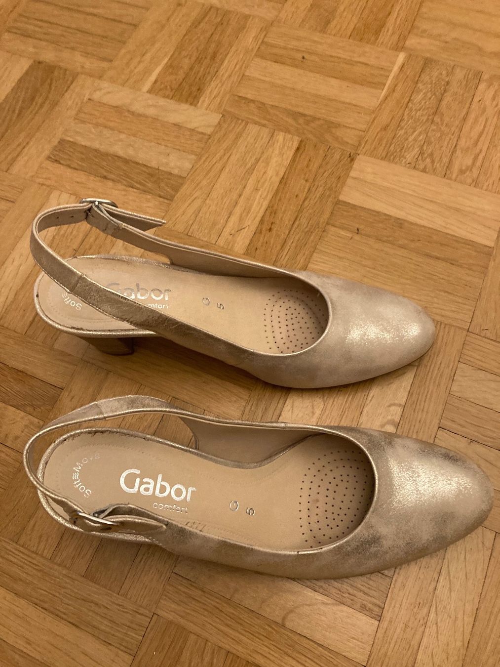 Gabor Scarpe da donna: Halboffenen Schuhe mit Goldschimmer – Nuovo (secondo la descrizione) da Rothenburg venduto da strize83 1