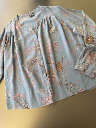 FATA MORGANA SEIDENBLUSE/HEMD Gr.L/XL SEIDE seeblau/floral