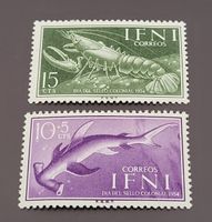 Ifni 1954 Fische alte briefmarke