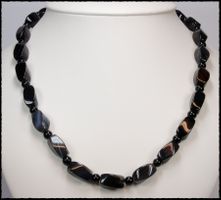 Schwarze Achat Kette ca. 52cm