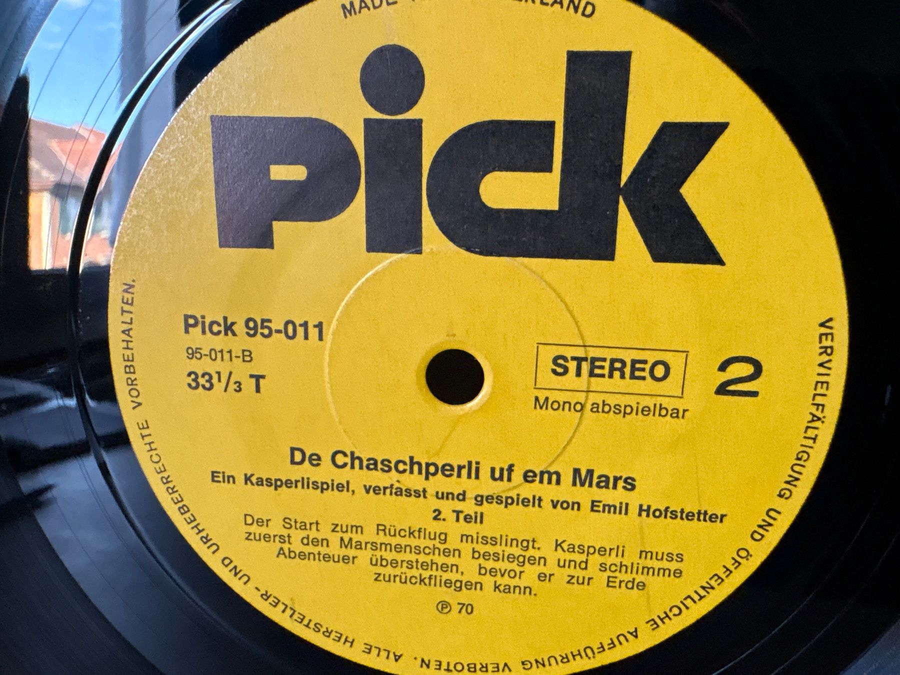 Dischi in vinile: De Chaschperli uf em Mars - Schallplatte - Pick - 1970 – Usato da Andwil SG venduto da Rainboli 4