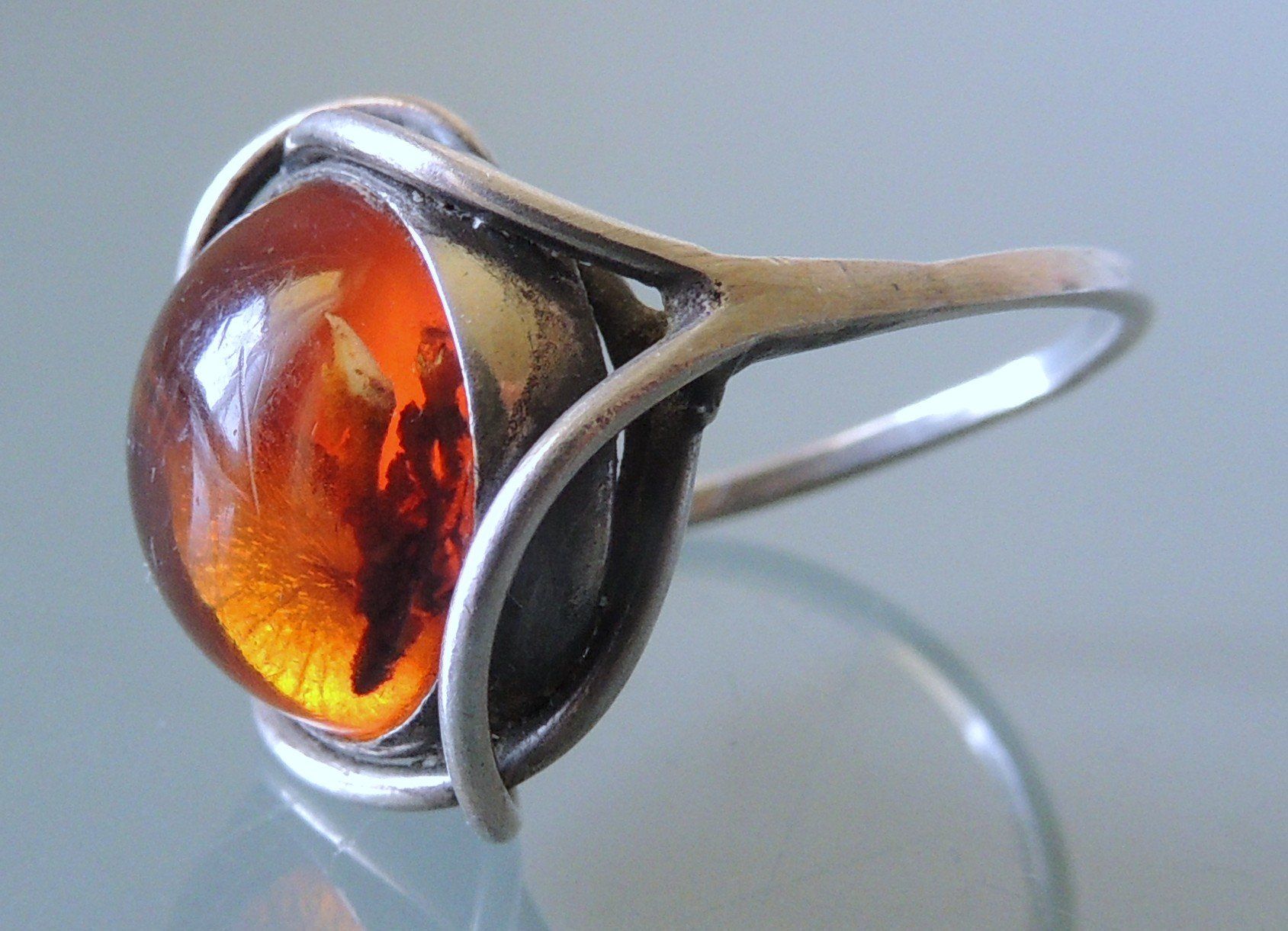 Anelli: Bernstein Silber 925 Fingerring Gr. 59 – Usato da Waldenburg venduto da schaller707
