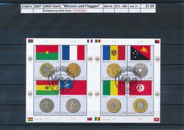 2007 UNO Genf, Münzen und Flaggen - Kleinbogen