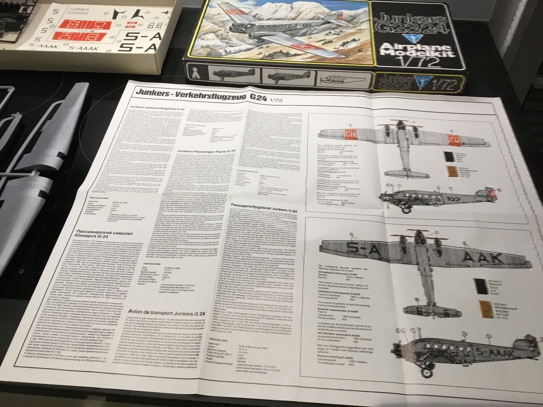 Kit di modellismo & Modellini statici: Junkers G23/24, Schweiz, 1:72 – Nuovo e nell'imballaggio originale da Erlenbach im Simmental venduto da Model_box 4