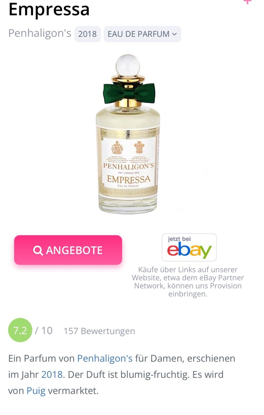 Profumi & Eau de Toilette: MILESTONE EMPRESS EDP 5ML(Penhaligon's Empressa Dupe) – Usato da Zürich venduto da deruja 2