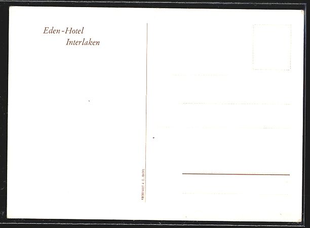 Cartoline postali: Interlaken, Eden-Hotel mit Garten – Usato da Berlin venduto da bartko-reher 1