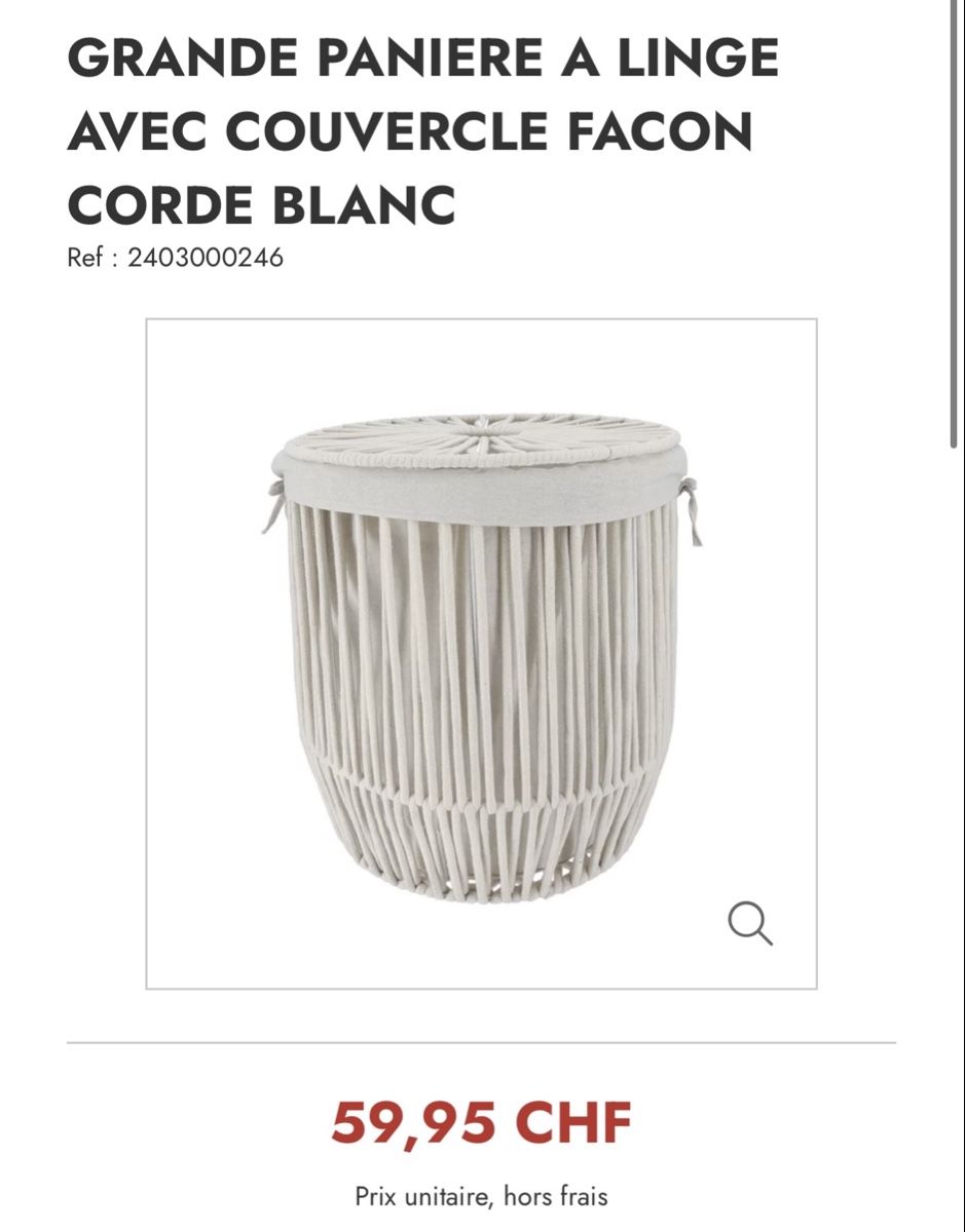 Wäschekörbe: Cute White/Beige Washing Basket  – Gebraucht aus Boll von stellabee