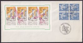 1961, Raketenpost Vignette, WV 61.3, Block auf Brief