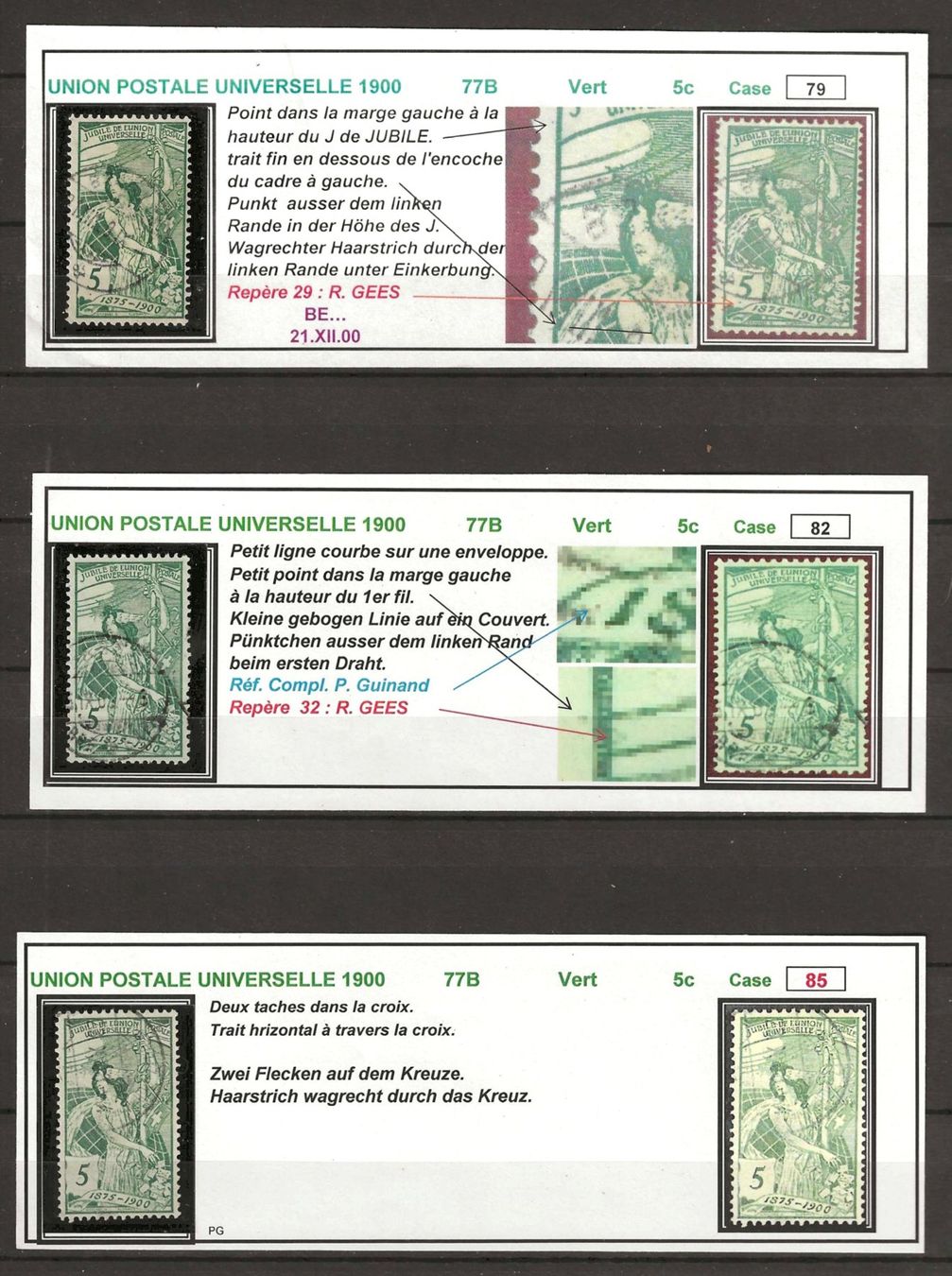Alle Briefmarken: 18x Nr. 77B mit Abarten + Felder-Bestimmung – Gebraucht aus Gümligen von Geniusbuy 4
