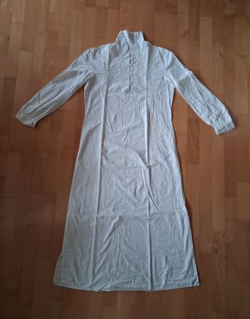 Vintage Damen Nachthemd/Morgenrock Gr. M, Weiss, bestickt