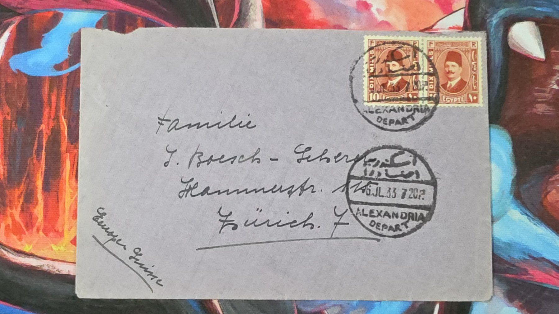 Tutti i francobolli: CL32 Enveloppe + Timbre Egypte 1933 – Usato da Cousset venduto da Patrick_Collections