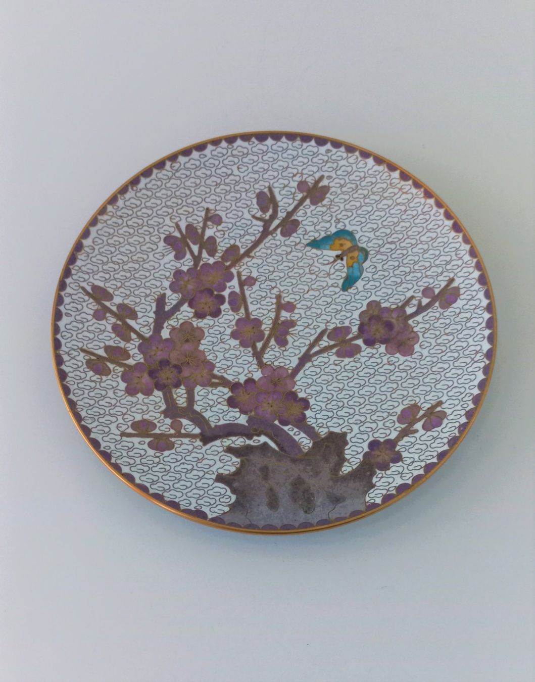 Piatti: Cloisonné Teller weiss, China – Usato da Bévilard venduto da Orscha