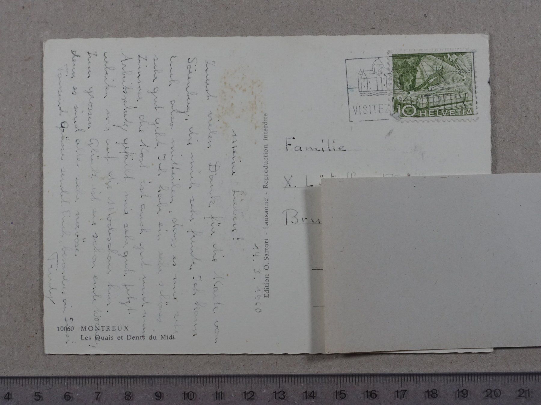 Cartoline postali: Montreux, 1960 – Usato da Lenzburg venduto da fh1 1