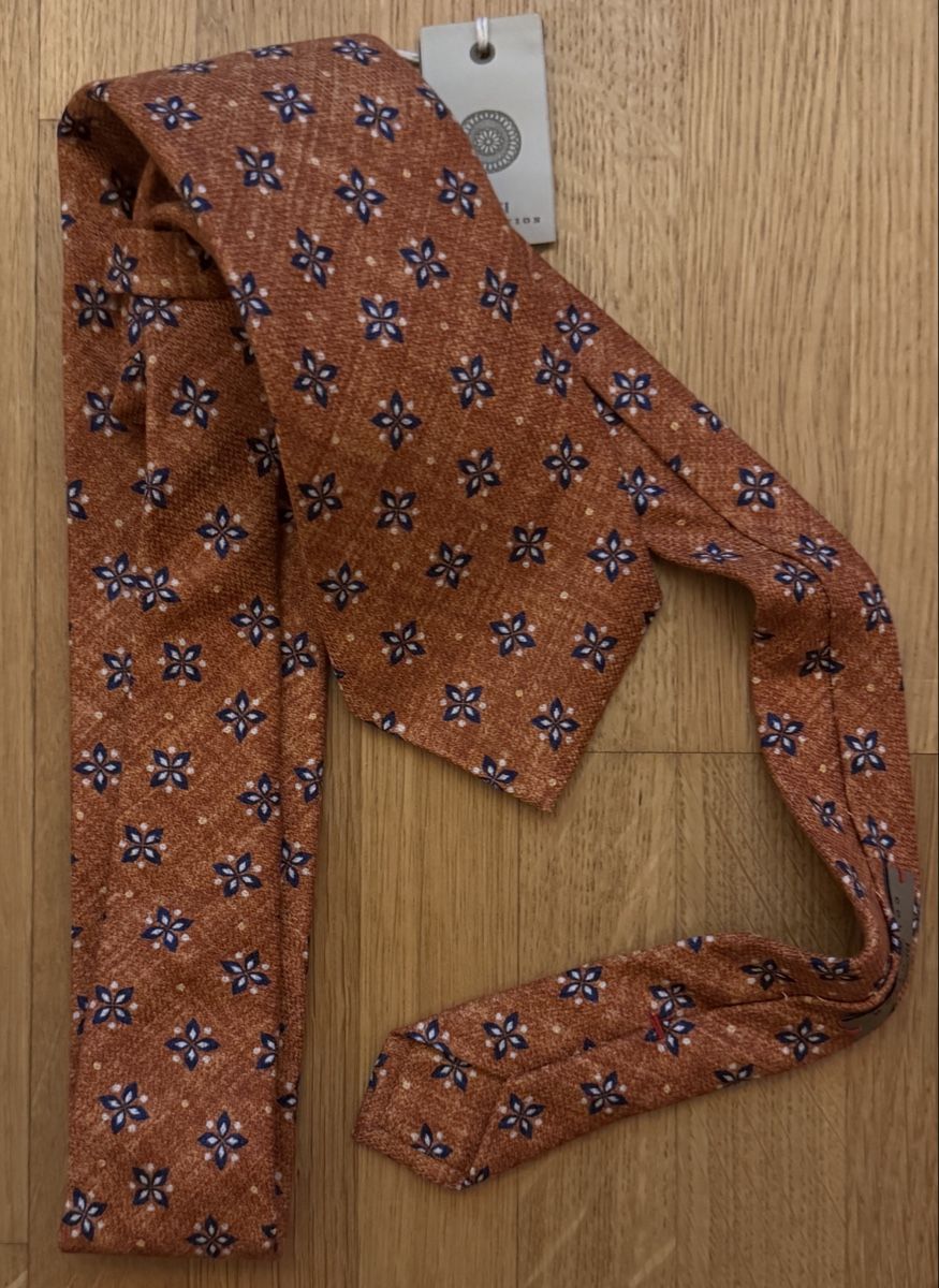 Krawatten: Rosi Collection Krawatte | Orange mit Muster | Neu – Neu und originalverpackt aus Zürich von DoctorDi
