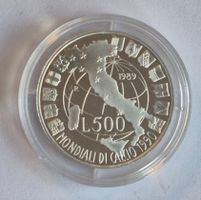 500 Lire Silbermünze Fussball-Weltmeisterschaft 1990 ab 1 Fr