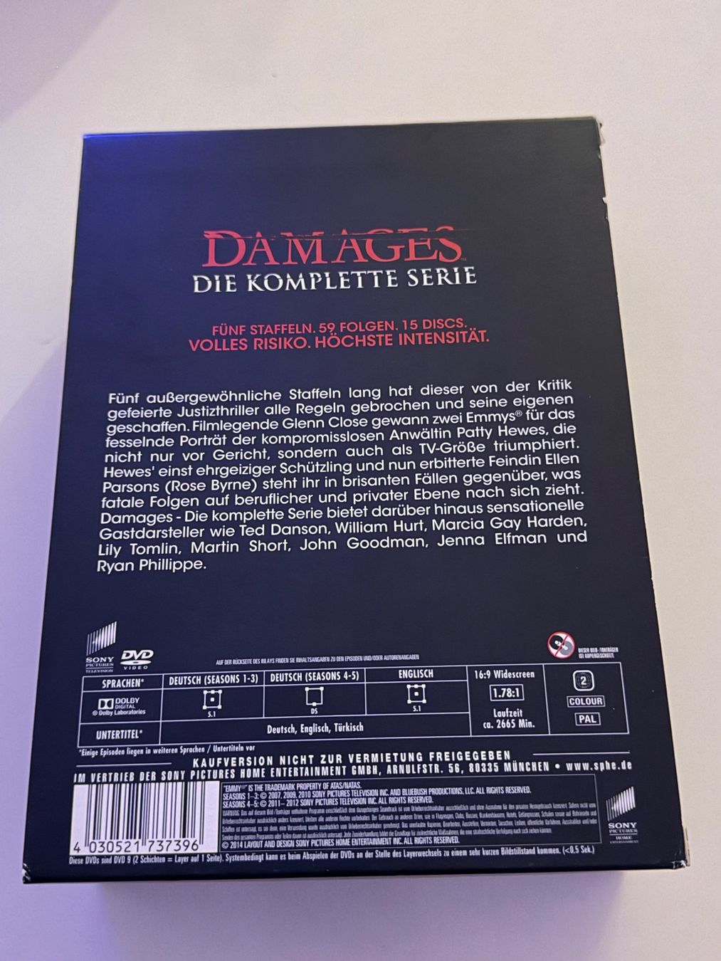 Tutti i DVDs: Damages - Die komplette Serie DVD Box – Nuovo (secondo la descrizione) da Altstätten SG venduto da sheamus 1