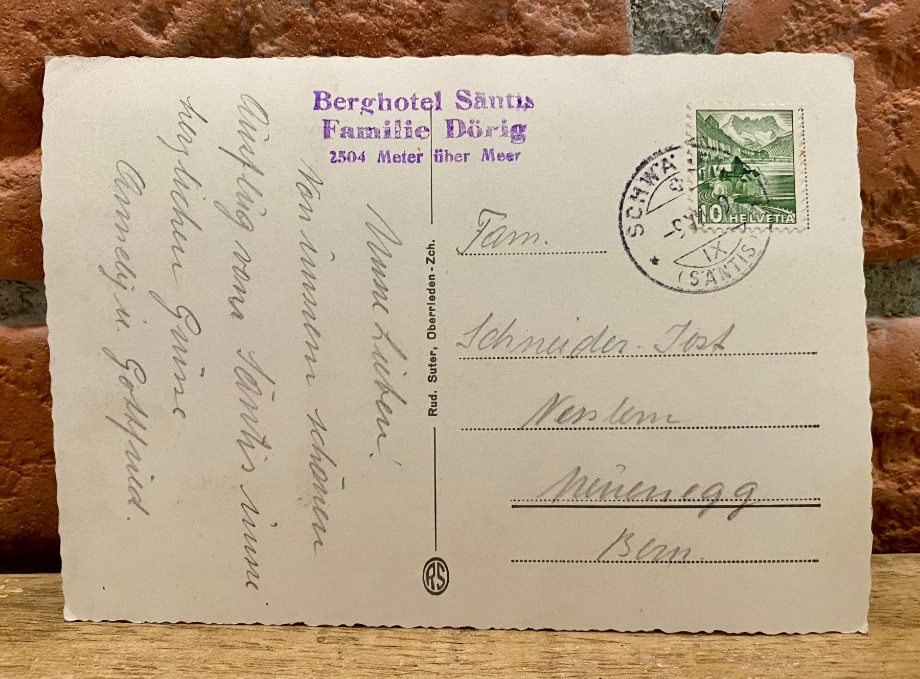 Ansichtskarten: 1949 SÄNTIS mit Observatorium - Berghotel Säntis – Gebraucht aus Root von ENGLAND-TREASURES 2