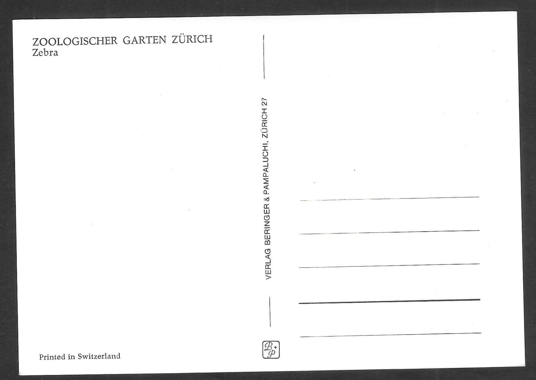 Cartoline postali: Zoologischer Garten Zürich Zebra – Nuovo (secondo la descrizione) da Olten venduto da clotaldi 1