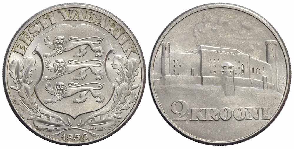 Tutti le monete: Estland, 2 Krooni 1930, Toohpea – Usato da Chiasso venduto da Novamarketing