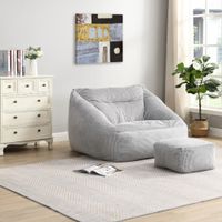 21235 - Sitzsack mit Hocker BIGGY – Hellgrau