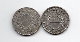 (2128) 2 x 5 Batz Fribourg, 1828 + 1830, vz