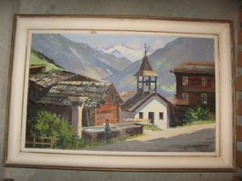 Tableau "Val d’Anniviers", signé G. Peitrequin