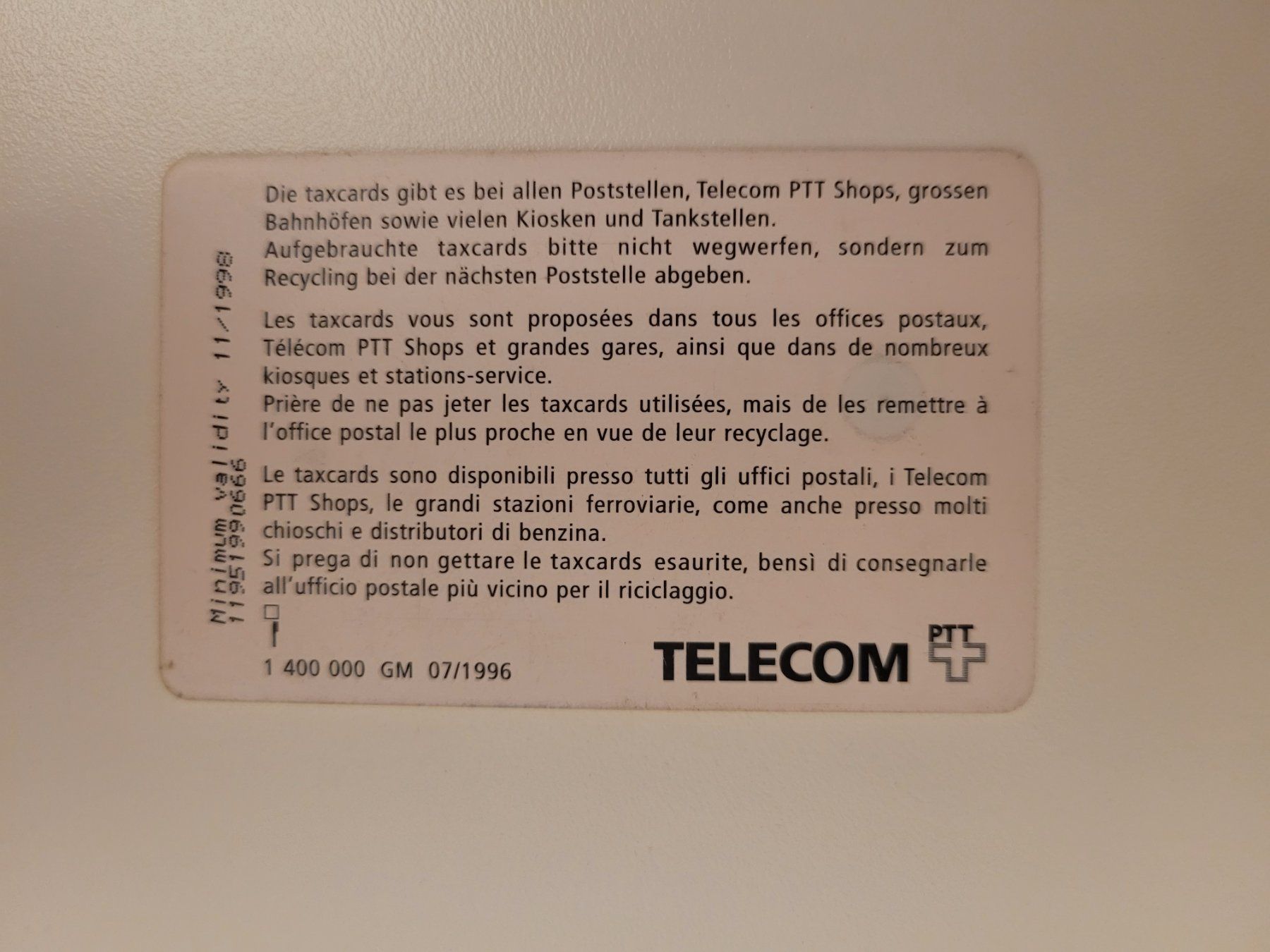 Schede telefoniche: Taxcard PTT Brücke – Usato da Inwil venduto da Flower2325 1