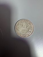 2 Franken 1957 Helvetia Muenze Silber Zustand gut
