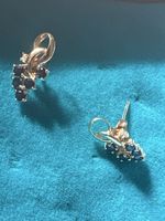 Boucles d’oreilles en or 14 carats, saphir et diamant