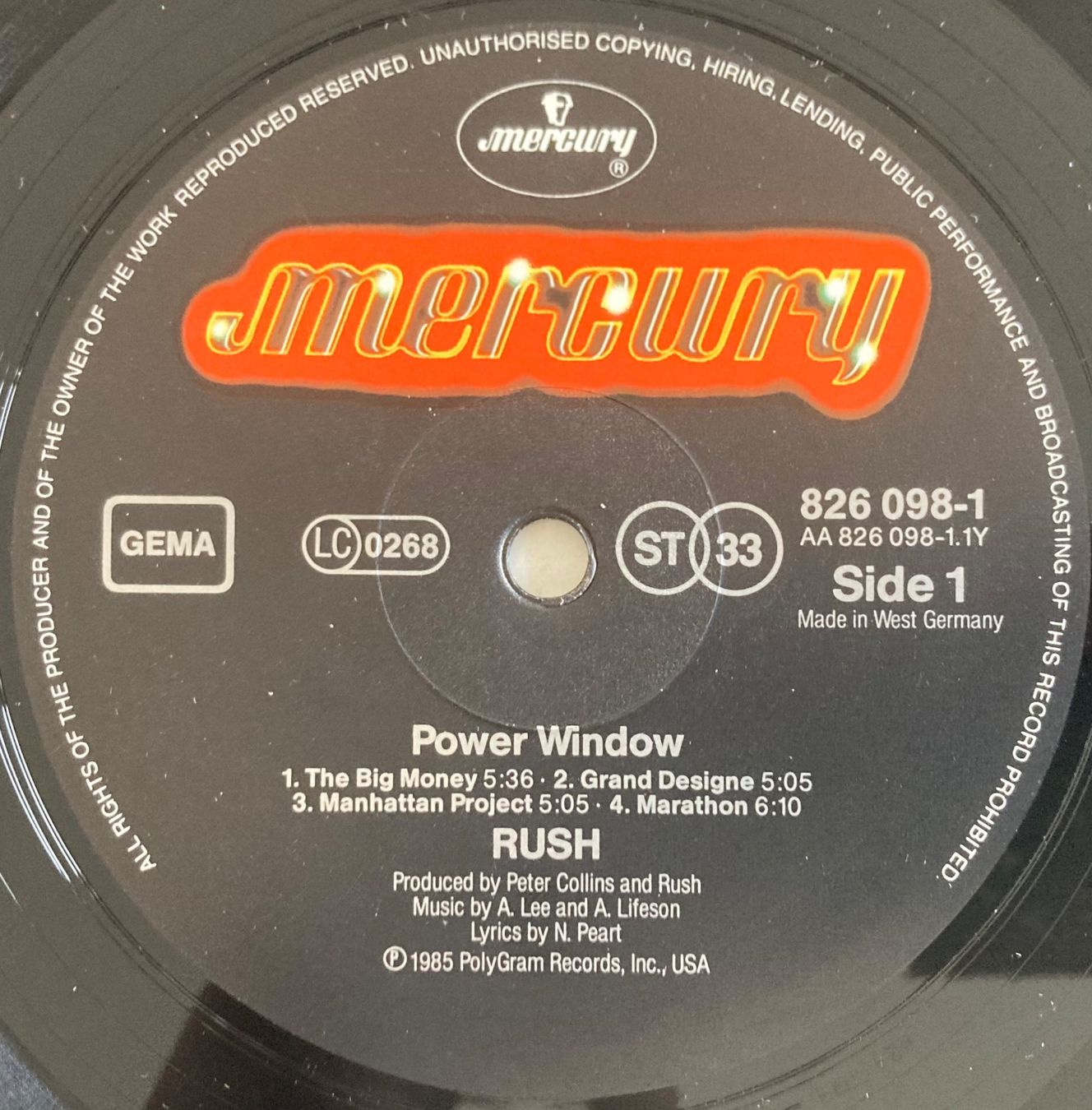 Dischi in vinile: RUSH - POWER WINDOWS – Usato da Poliez-Pittet venduto da Newtown-Records 3