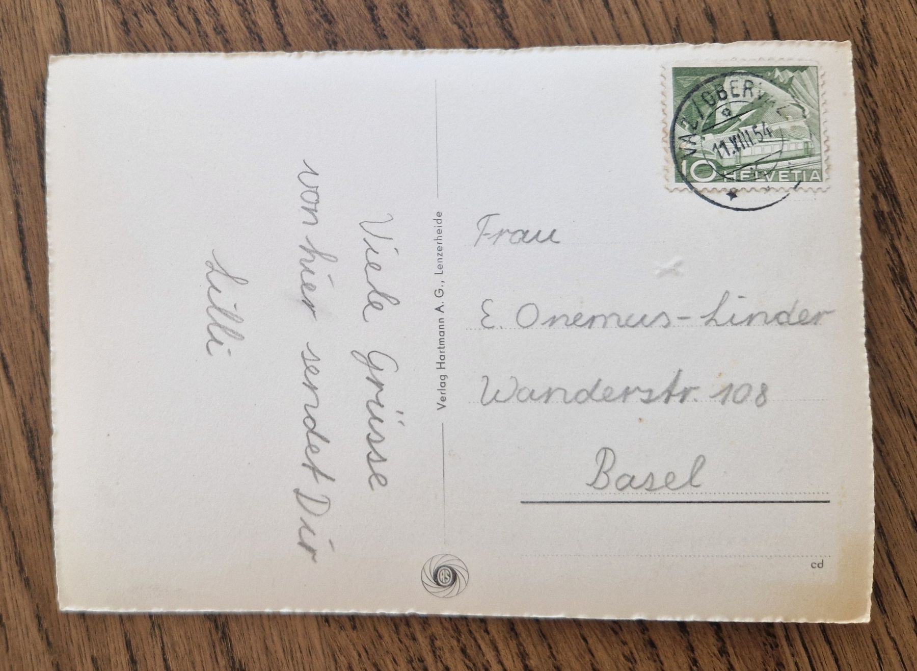 Cartoline postali: Obervaz, Lain und Zorten 1954 – Usato da Ebikon venduto da Donar50 1