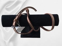 Damengürtel  braun/weiss gestreift, neu
