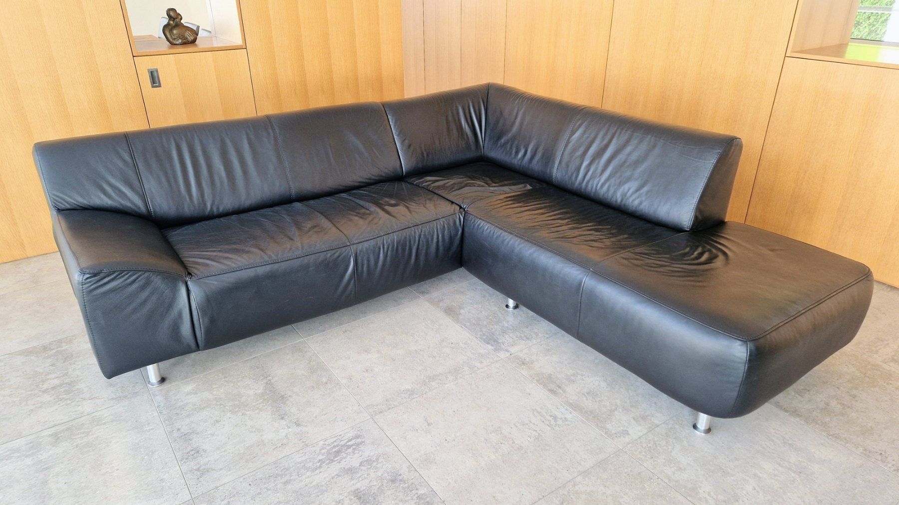 Divani: Schwarzes Eck-Ledersofa – Usato da Niederbipp venduto da MusikNG 1