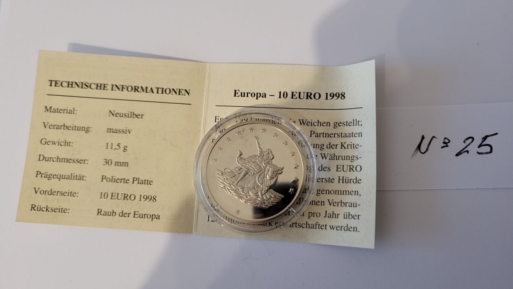 Medaglie: Médaille commémorative 10Euro – Usato da Chamoson venduto da Mauritius1 1