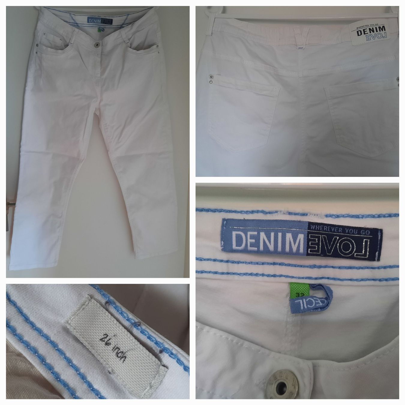 Cecil Jeans: CECIL Sommerjeans weiss Gr 32/26 – Usato da Wädenswil venduto da H2H_Secondhandshop