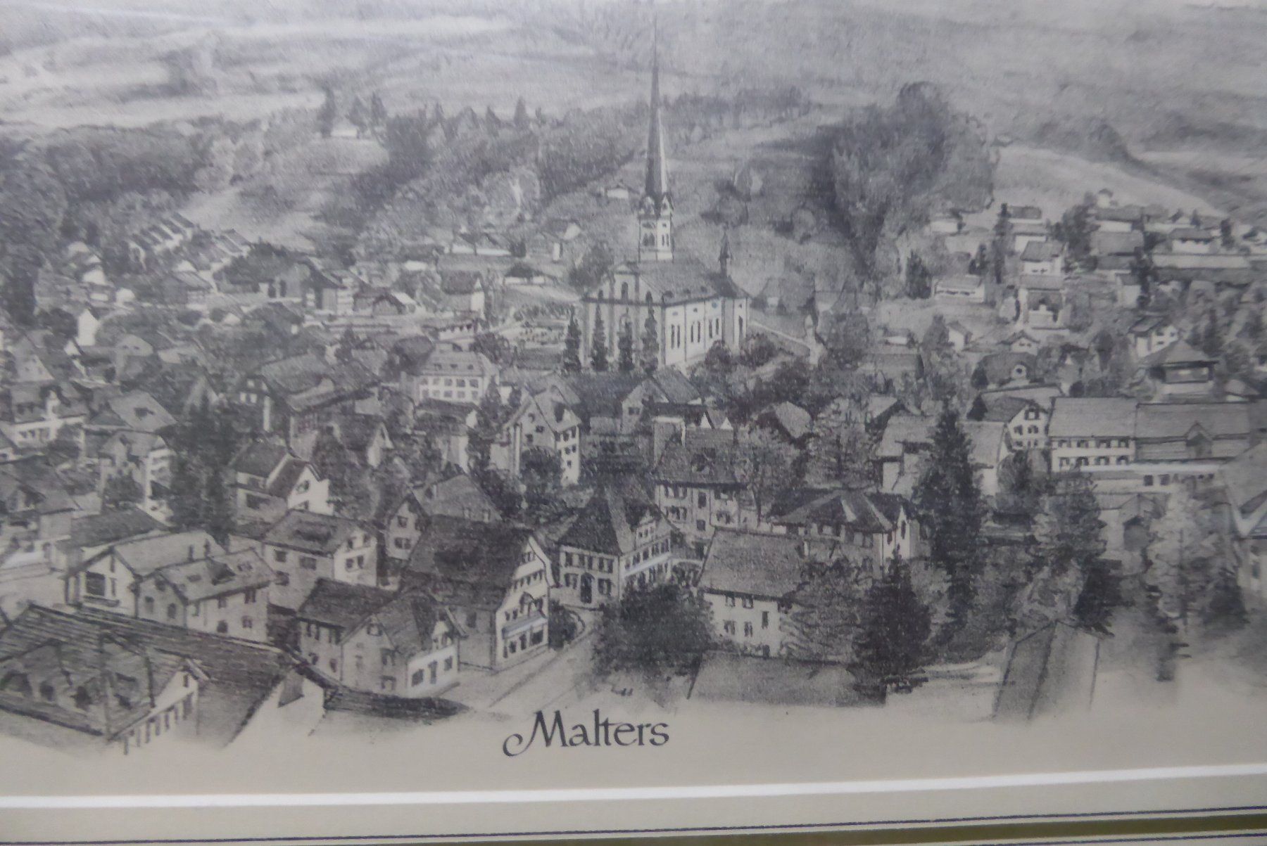 Incisioni: H.R.Schmid - " Malters " im Echtgoldrahm über Eck vergoldet – Nuovo e nell'imballaggio originale da Brunnadern venduto da lavendel 2
