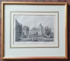 Bild - Stich - Schloss Gottlieben, im Goldrahmen